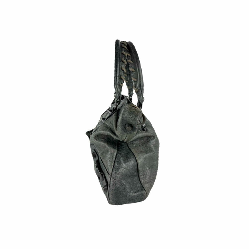 Balenciaga First Leather Black Bag Green The Shoulder